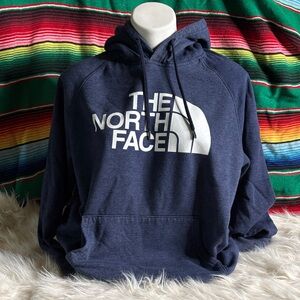 The North Face Navy Hoodie with White Logo